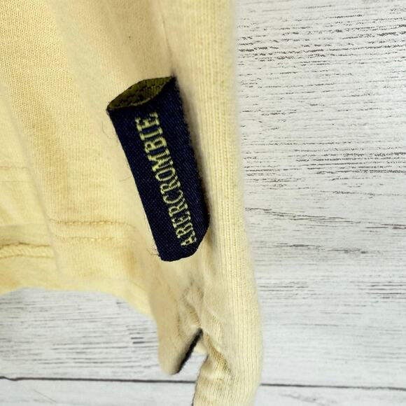 VTG Abercrombie Fitch Y2K men small logo muscle yellow gorpcore grunge polo usa - Picture 4 of 6